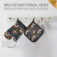 thumbnail image 4 of Yayeee Oven Mitts and Pot Holder Set of 2 Heat Resistant Kitchen Gloves Baking Hot Pad, Art Geometric Pattern, 4 of 5