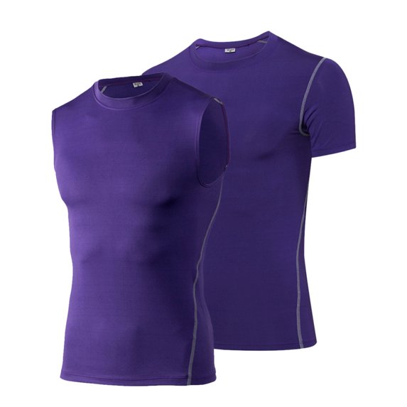 TopTie Men's Pack of 2 or 3 Sport Compression Under Base Layer Athletic Muscle Tank Top-Set E-L