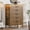 Brown, variant on Kicctian 5-Drawer Dresser with LED Lights & Power Outlet – Double Wooden Chest for Bedroom, Closet, Entryway, Hallway,Brown