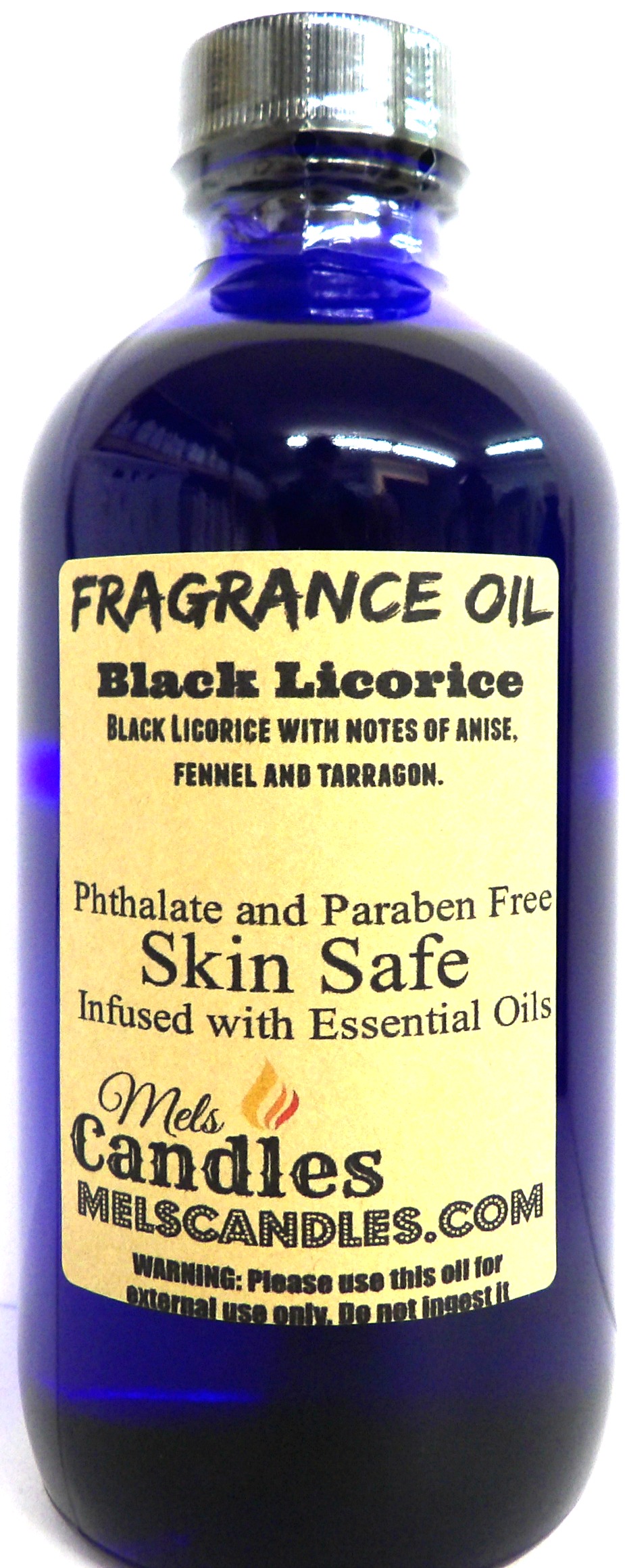 Black Licorice 8 Ounce / 236 ml Blue Glass Bottle of Fragrance Oil