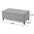 thumbnail image 6 of Noble House Haden Rectangular Fabric Storage Ottoman, Light Grey, 6 of 8