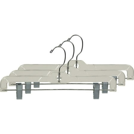 INTERNATIONAL HANGER Heavy-Duty Clear Plastic Bottom Hanger, 100 Pack