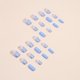 thumbnail image 3 of 24pcs Gradient Fake Nails, Blue Butterfly Press On Nails With Silver Glitter Design, Glossy Full Cover Medium Square Cute False Nails For Women And Girls Daily Wear, 3 of 4