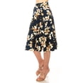thumbnail image 3 of MOA COLLECTION Women's Floral Print A-Line Midi Skirt with Paneled Design and Banded Waist, 3 of 4