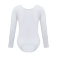 thumbnail image 2 of Kaerm Girls Fleece Ballet Dance Leotard Undergarment Gymnastics Dance Bodysuit Warm Up Dancewear White Round Neck 160, 2 of 8