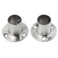 thumbnail image 4 of Mosiee 2Pcs/Set Stainless Steel Flange Socket Closet Rod End Support Wardrobe Curtain Cloth Rod Seat Round Tube Bracket Storage Holder, 4 of 9