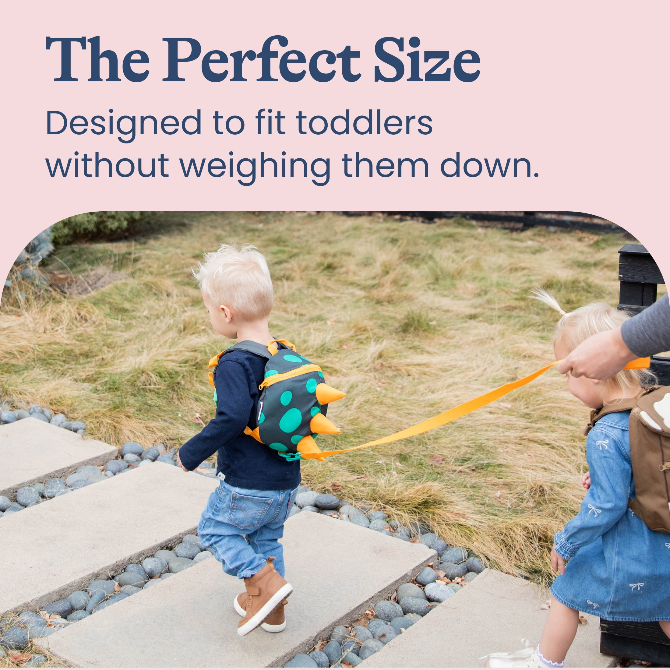 Goldbug Safety Harness 2-in-1 Backpack with Removable Tether, Walking Harness for Toddlers, Dino