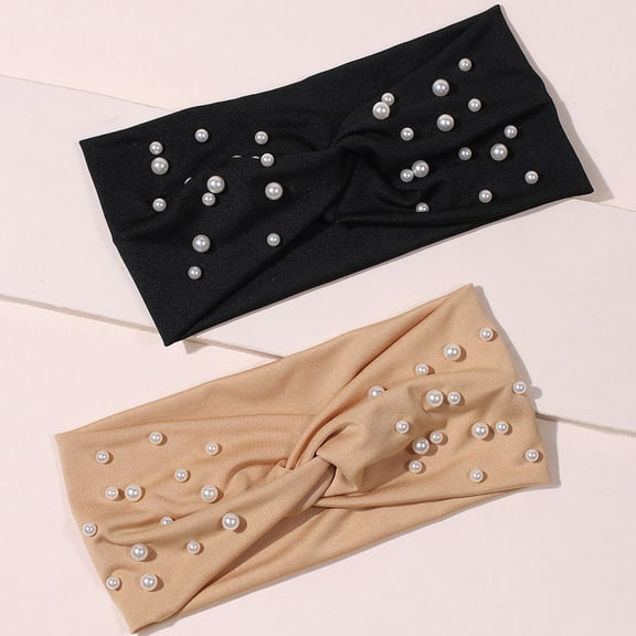 FOLOYORI 2Pcs Wide Edge Flocking Headband for Hair Wrapping Styling Daily Use Parties 11.8x3.5x0.2in