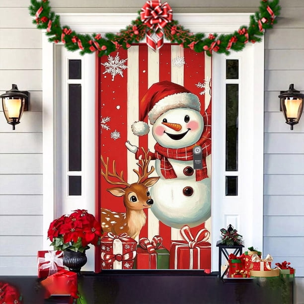Cortina Para Puerta Navideña, Cubierta Para Puerta, Cubierta Para Puerta De Papá Noel, Tapiz Decorativo, Cortina Para Puerta De Fiesta, Tapiz Para Puerta, Decoración Para Fiesta De Navidad