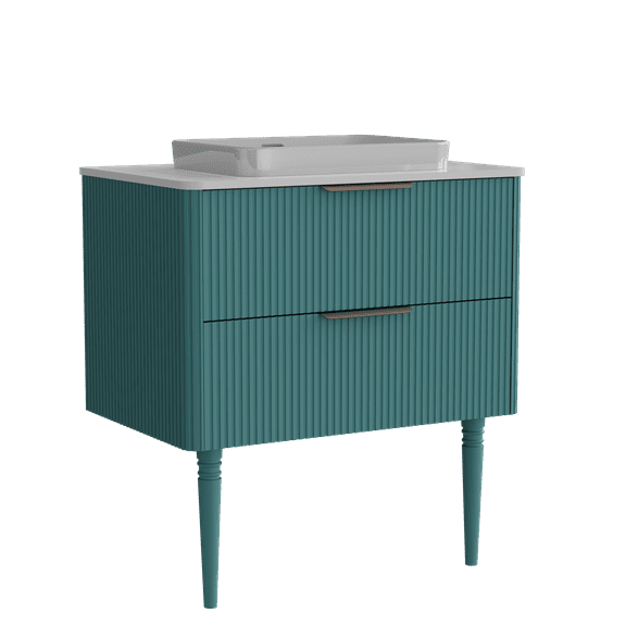 Lisonu Elena 30 Modern Bathroom Vanity with Sink, Blue Luxury Bathroom Vanity with Ample Storage, 2 Soft Close Drawers, 2 in 1 Floating or Freestanding Design, Pre-Assembled