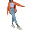 thumbnail image 3 of VISgogo Mujer Primavera Otoño Camisa Casual Color Sólido Manga Larga Solapa Botón Abajo Blusa VISgogo  moda, 3 of 6