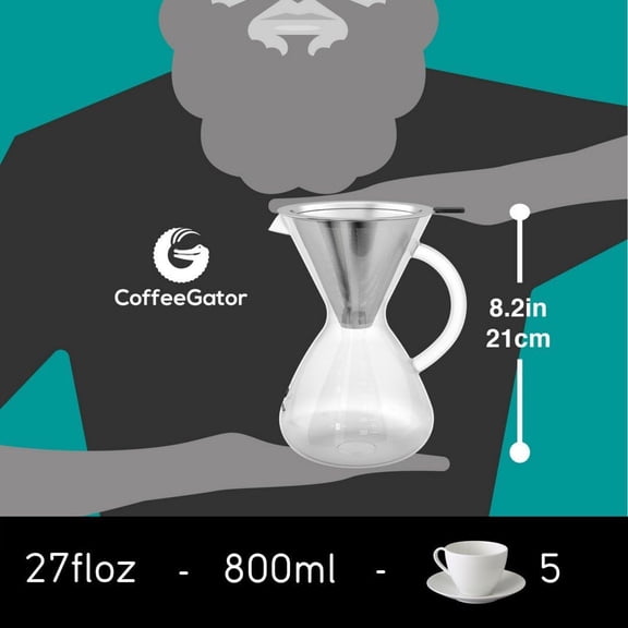 Pour Over Coffee Maker 27oz 800ml Gooseneck Kettle 40oz Stainless Steel