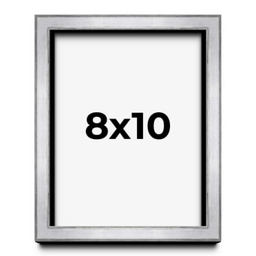 8x10 Shadow Box Frame Silver | 1.375 Inches Deep Real Wood Contemporary Shadowbox Display Frame |