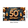 thumbnail image 2 of Decorative Design Happy Birthday Banner Balloon Decoration 50th Birthday Party Banner for Birthday Celebration Event Decoration Indoor Party, 2 of 7