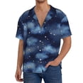 thumbnail image 3 of Honeii 's Starry Sky for men's short-sleeved button-up collared shirt featuring a pocket, perfect for beach vacations, and travel adventures., 3 of 5