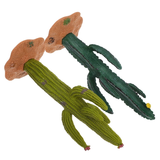 FESTFENDS 2Ud Cactus Artificial Verde Para De Hogar Con Y Material PVC Duradero
