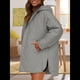 thumbnail image 5 of Chaqueta Larga con Capucha y Acolchado de Rombos para Mujer, Abrigo de Invierno de Moda, Holgado y de Gran Tamaño, Chaquetas Cálidas de Larga. Gris XXL, 5 of 7