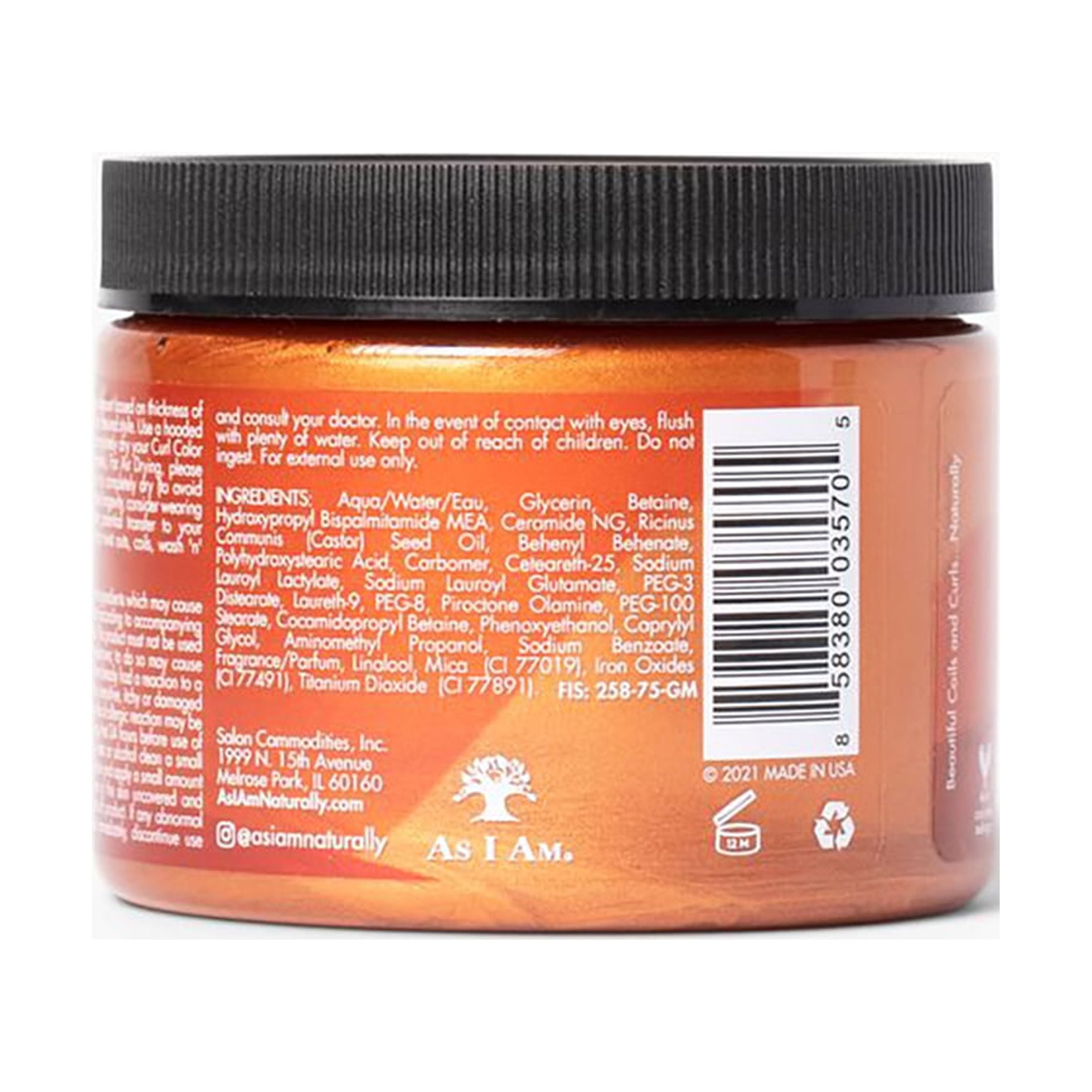 As I Am Curl Color™ Temporary Color Gel, Copper, Damage-Free, Curl Enhancing, Moisturizing, 6 oz, with Jamaican Black Castor Oil and Ceramides, Unisex