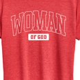 thumbnail image 3 of Instant Message - Woman Of God Collegiate - Women's Short Sleeve Graphic T-Shirt, 3 of 6