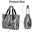thumbnail image 3 of Women's Large Tote Bag with Zipper - 20L Zebra Stripes Travel Beach Weekender Duffle Bag Foldable Teacher Nurse Handbag for Work, Gym Shoulder Bag - Fits 15.6" Laptop, Folds Into Pouch, 3 of 5