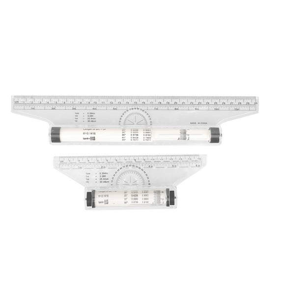 Worgeous 2PCS Plastic Parallel Rolling Ruler Measuring Tool for Students and Office for Engineers Drafting and Designing Portable for Drawing Circles Arcs and Parallel Lines