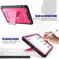 thumbnail image 3 of Dteck Rugged Heavy Duty Protective iPad MINI 1/2/3 Case, 3 Layer Kicktand Shoulder Strap Shockproof Cover With Pencil Holder Front Screen Protector, rose, 3 of 8