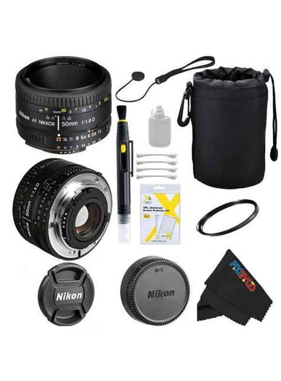 Nikon 50mm f/1.8D AF Nikkor Lens Import for D3000, D3100, D3200, D4, D4S, D5000, D5100, D5200, D5300, D600, D610, D700, D7000, D7100, D800, D800E, D810, D90 DSLR Cameras +Deal-Basic Accessory Bundle