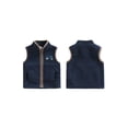 thumbnail image 2 of Chaleco informal de otoño para niño, sin mangas, con cuello alto y cremallera, bordado de tractor, chaqueta de forro polar., 2 of 8