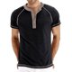 thumbnail image 1 of Men's Fashion Collar Color Block Shirt Casual Short Sleeved TopXL, 1 of 4