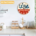 thumbnail image 4 of 12 Inch Patriotic Wall Clock, USA 250th Anniversary Wooden Round Wall Clocks with Silent Non-Ticking Quartz Movement, Battery Operated, Art Decor Hanging Clock for Kitchen, Bedroom, Living Room, 4 of 9