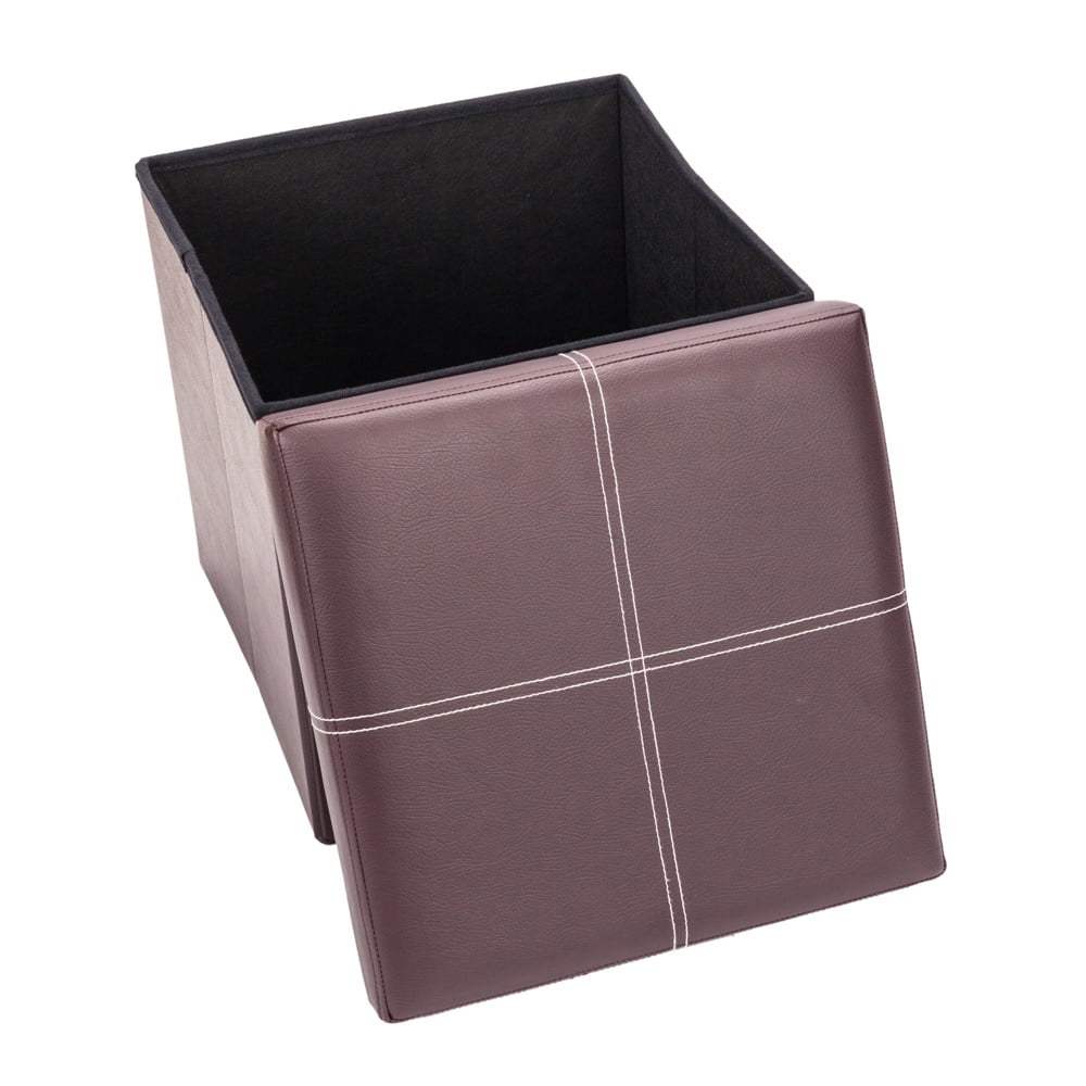 Lowestbest Leather Footstool, Classic and Durable Square Suitable for Small Storage Stool Toy Box in Multiple Locations, Brown Lowestbest Leather Footstool, Classic and Durable Square Suitable for Small Storage Stool Toy Box in Multiple Locations, Brown