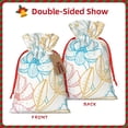 thumbnail image 3 of ZICANCN Christmas Gift Bags, Rose Beautiful Seamless Floral Reusable Fabric Drawstring Storage Bags with Drawstring, Medium Size, 3 of 7