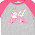 thumbnail image 4 of Inktastic I'm Four- Cute Unicorn 4th Birthday Boys or Girls Toddler T-Shirt, 4 of 5