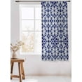 thumbnail image 3 of Sheer Curtains 63 Inch Length, Navy Blue Geometric Semi Sheer Curtains Light Filtering Window Treatment, Vintage Abstract Art Privacy Voile Drapes for Living Room Bedroom 52x63 Inch, 3 of 7