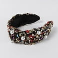 thumbnail image 3 of Monebena Knot Headbands for Girls, Embellished Pearl Rhinestone Knotted Hair Bands for Kids, Pink Toddler Headband Accessories, Cute Little Girl Hairbands, Sparkly Head Band for Tweens, 3 of 10