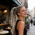 thumbnail image 4 of Dreadlock Extensions Gradient Color - Synthetic Braiding Hair Pieces, Ombre Dreads, Removable Hair Extensions, Boho Festival Style, Lightweight Hairpiece, Summer Beach Look, 4 of 7