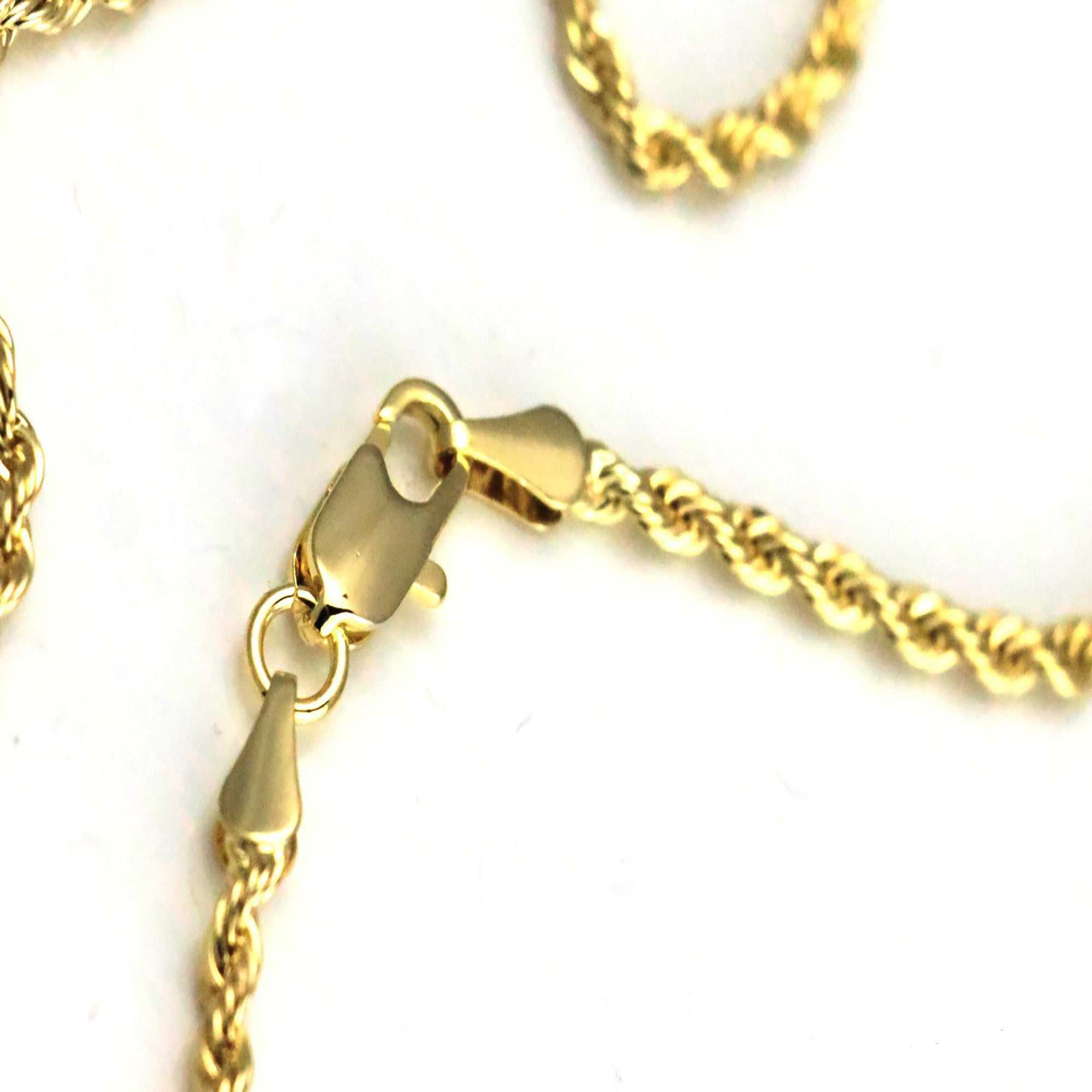14kt Bonded Gold Chain Necklace, Rope Chain Nugget Cross Necklaces for Women and Men, Best Christmas Gift for, Her, Him - 14kt Bonded Gold Jewelry by Artisan Jeweler