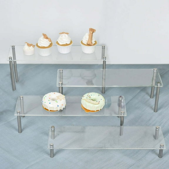 Efavormart Set of 4 | Clear Acrylic Riser, Cupcake Holder Dessert Stand - Assorted Size