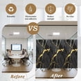 thumbnail image 5 of Marble Texture Window Privacy Film Modern Black Golden Ripple Effect Decorative Glass Window Film UV Blocking Static Cling Non-Adhesive Sticker Covering for Home Door 17.7 x 78.7 inches, 5 of 7