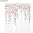 thumbnail image 3 of Grey Pink Floral Shower Curtain 72Wx72H Inches Dusty Rose Cherry Blossom Blooming Weeping Flowers Spring Bathroom Home Decor Cloth Fabric Waterproof Polyester Bathroom Set with Hooks, 3 of 6
