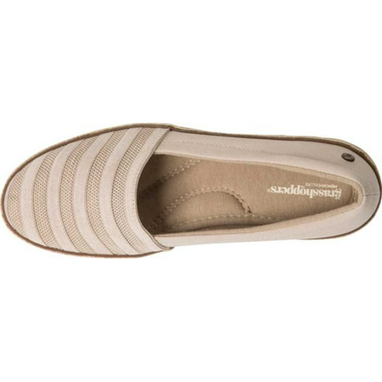 Women s Grasshoppers Blaise Wedge Canvas Stripe Gore Slip On