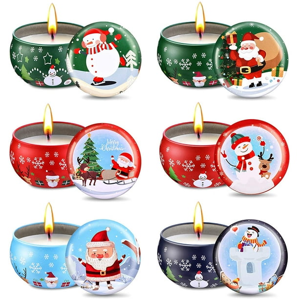 6 Pieces Christmas Scented Candles Set Aromatherapy Candles