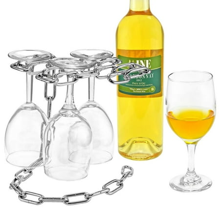 Chrome Stemware - Southern Homewares Stemware Rack - Holds 4 Wine Glasses - Artistic Elegant Chrome Stand