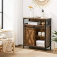 thumbnail image 1 of VASAGLE Buffet Cabinet, Sideboard and TV Cabinet, Kitchen Cabinet with Sliding Barn Door, Open Compartment, Rustic Brown and Black, 1 of 7