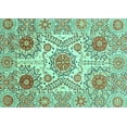 thumbnail image 1 of Ahgly Company Machine Washable Indoor Rectangle Abstract Turquoise Blue Modern Area Rugs, 2' x 3', 1 of 4