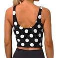 thumbnail image 3 of Naloa Black and White Polka Dot Sports Bras for Women, High Support Bra with Removable Pads, Comfortable - Small, 3 of 9