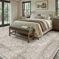 thumbnail image 3 of SIXHOME 5'x7' Area Rugs for Living Room Washable Vintage Medallion Rug Oriental Floral Distressed Carpet Ultra Soft Indoor Rugs for Bedroom Dining Room Retro Home Decor Beige, 3 of 5