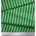 thumbnail image 2 of Soimoi Green Silk Fabric Leaves & Floral Stripe Print Fabric by the Yard 42 Inch Wide, 2 of 3