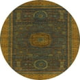 thumbnail image 1 of Ahgly Company Machine Washable Indoor Round Abstract Sepia Brown Area Rugs, 7' Round, 1 of 7