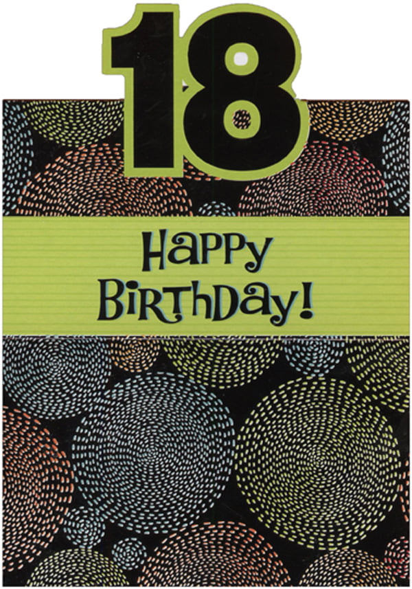 Candles with Sequin Window Designer Greetings Age 18 18th Birthday Card 
